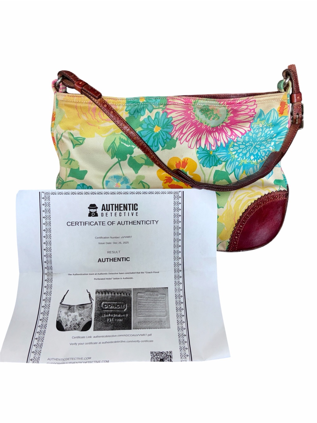 Coach Vntg 8176 ‘Girlie’ Floral Hobo Bag With Coa